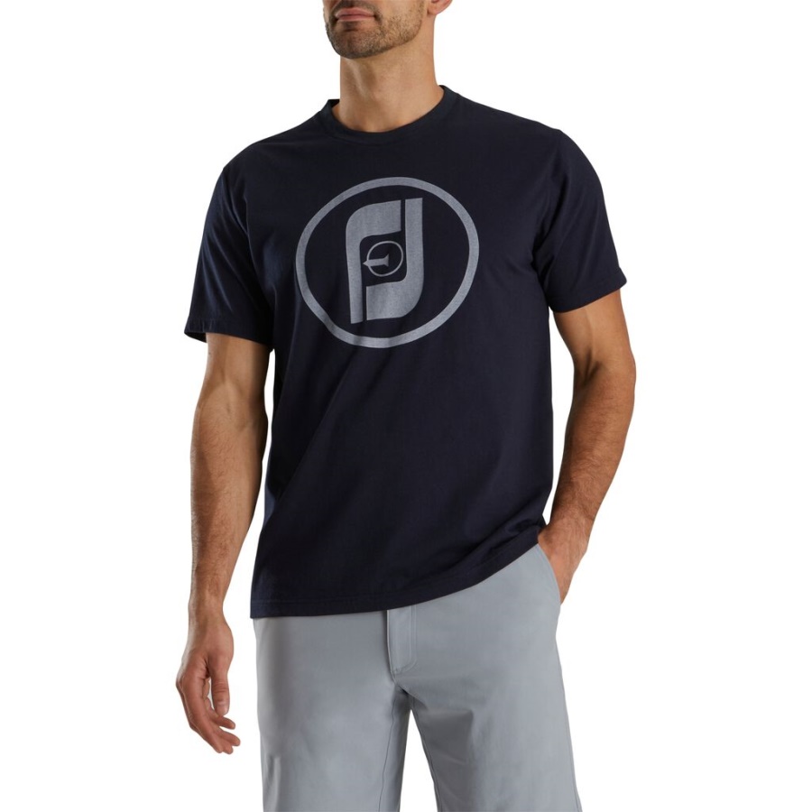 Fj Heritage Grafisk T-shirt Forrige Sæson Stil Marineblå Footjoy Danmark