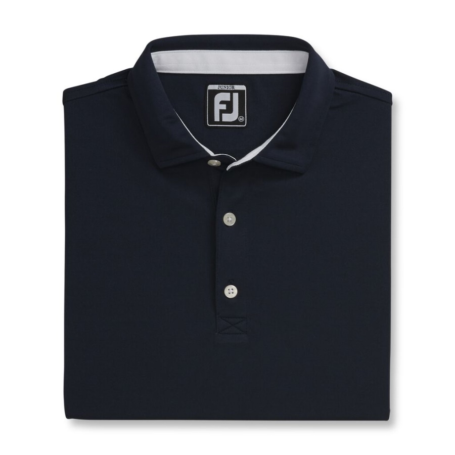 Navy Footjoy Danmark Solid Pique Self Krave Junior