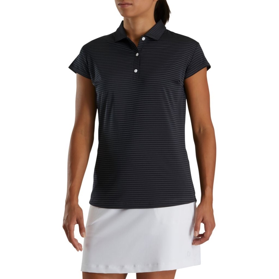 Kasketærmet Tonal Stribe Kvinder Forrige Sæson Stil Footjoy Danmark Sort