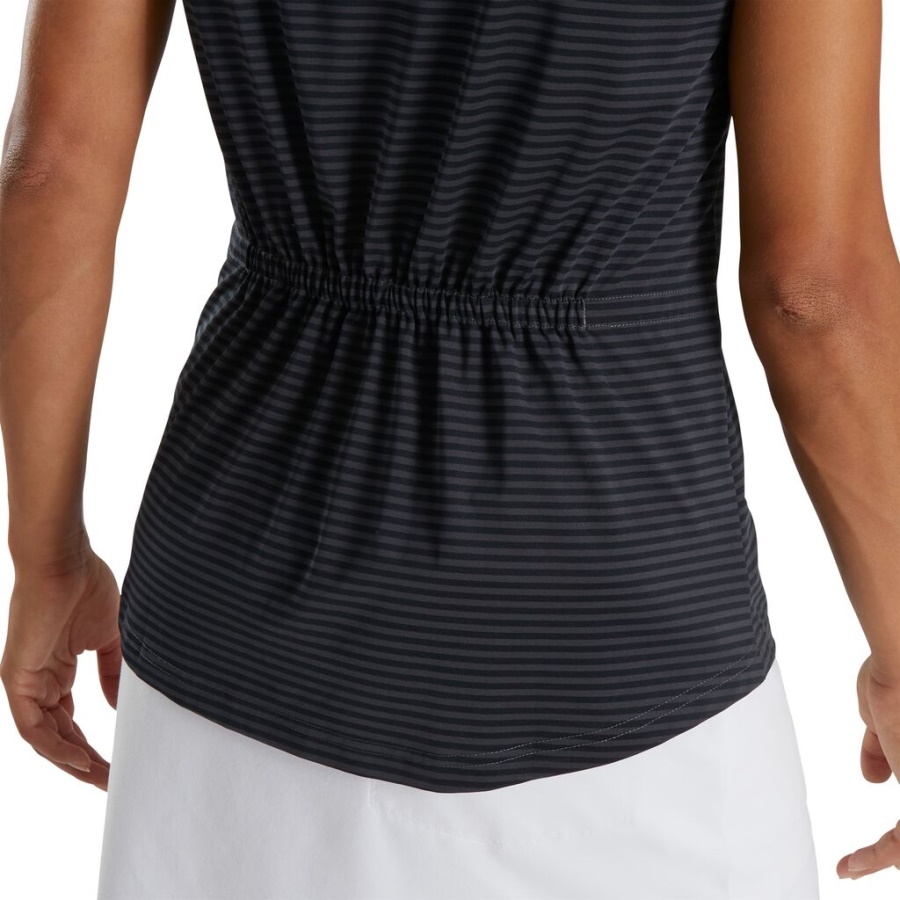 Kasketærmet Tonal Stribe Kvinder Forrige Sæson Stil Footjoy Danmark Sort