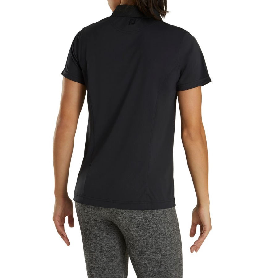 Prodry Interlock Skjorte Strik Krave Kvinder Sort Footjoy Danmark