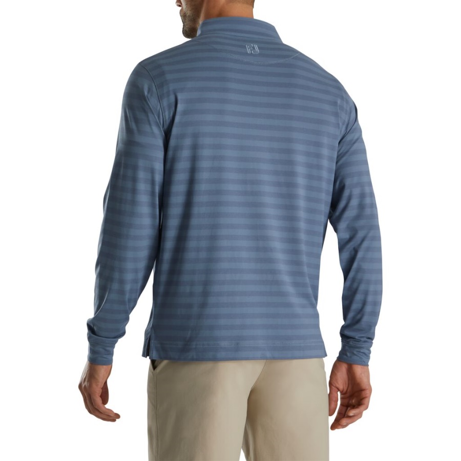 Footjoy Danmark Tonal Stribe Fersken Jersey Kvart Lynlås Tidligere Sæson Stil Grafit