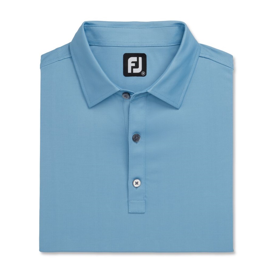 Footjoy Danmark Blå Slub Garn Solid Self Krave Forrige Sæson Stil