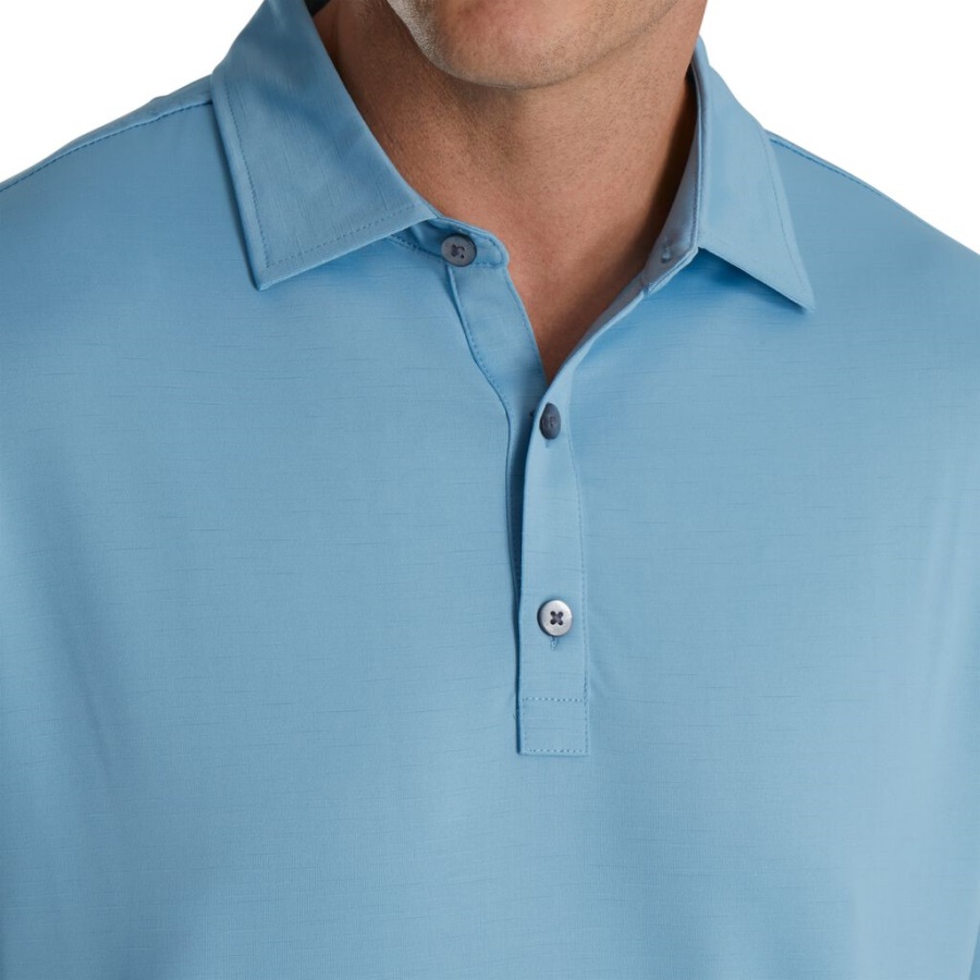 Footjoy Danmark Blå Slub Garn Solid Self Krave Forrige Sæson Stil