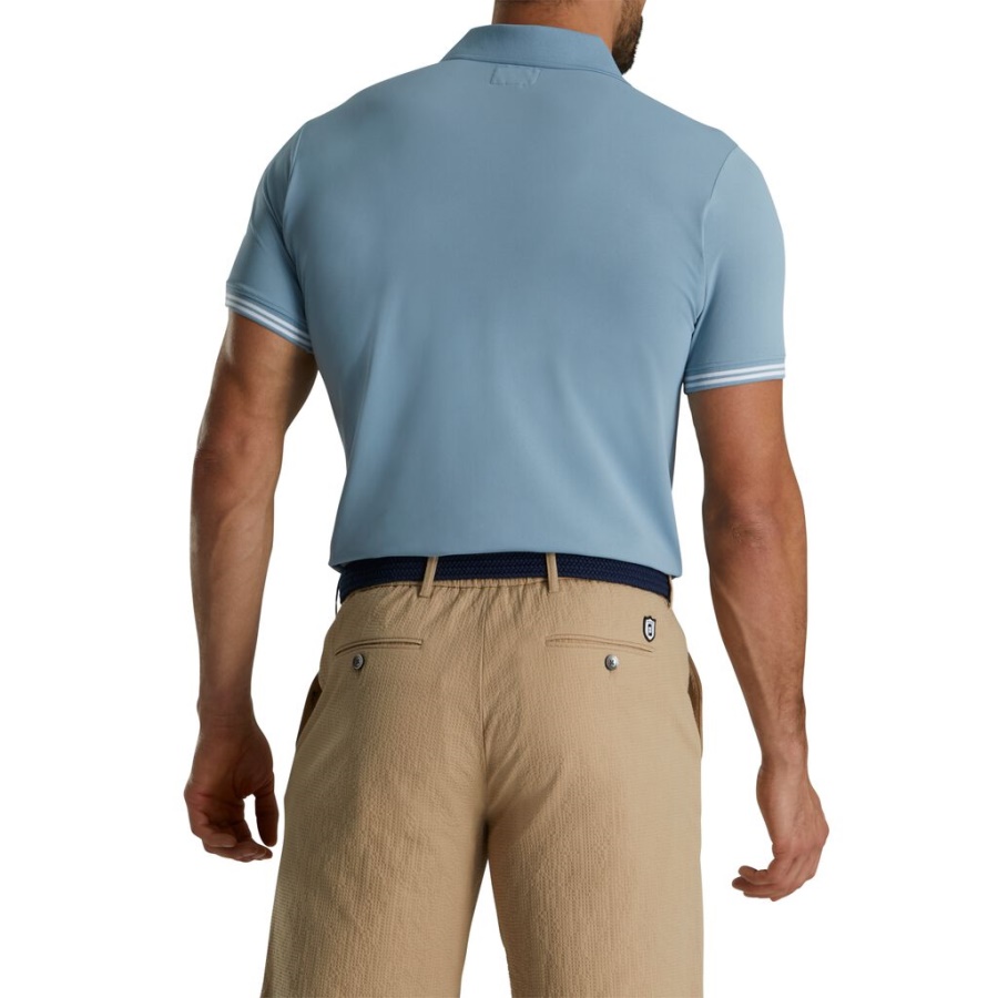 Footjoy Danmark Blå Tippet Pique Polo