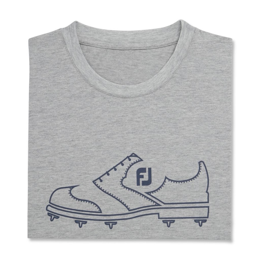 Footjoy Danmark Grå Fj Heritage Grafisk T-shirt Forrige Sæson Stil