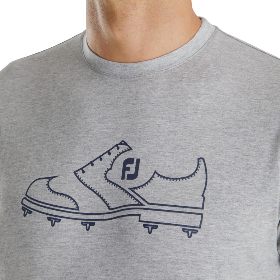 Footjoy Danmark Grå Fj Heritage Grafisk T-shirt Forrige Sæson Stil