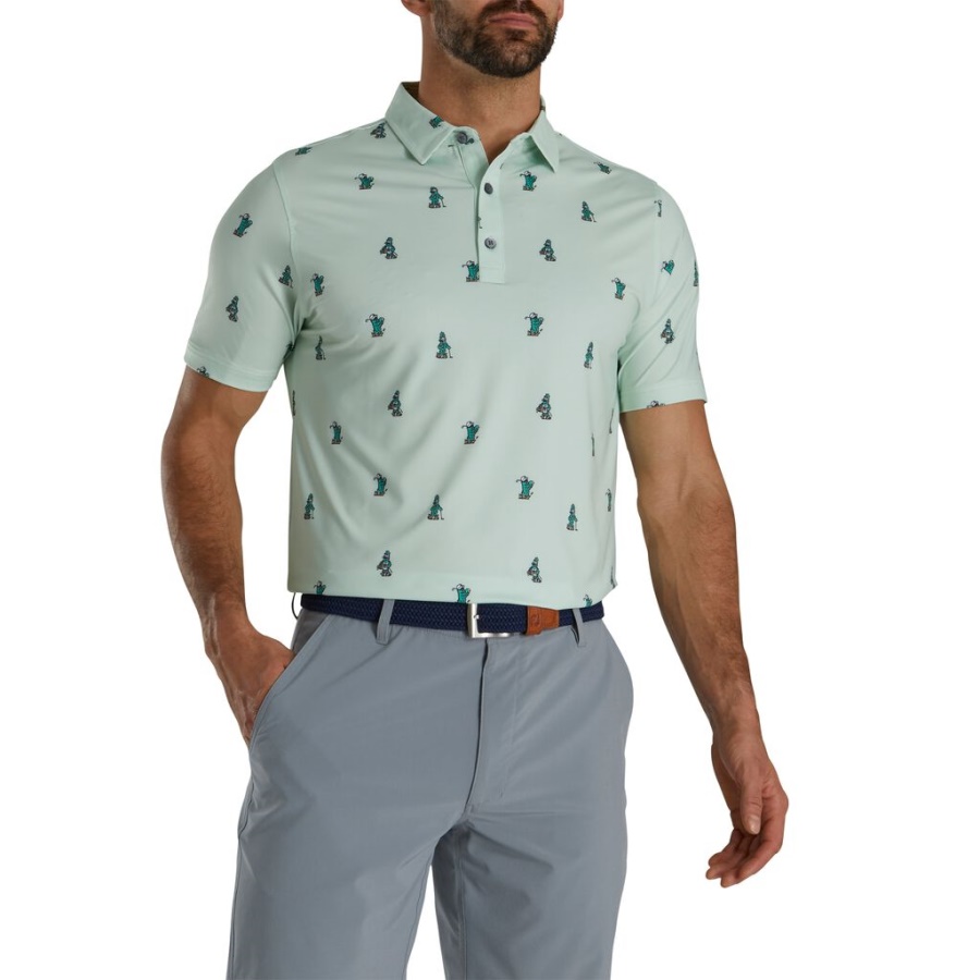 Mint Footjoy Danmark Cactus Print Lisle Self Collar