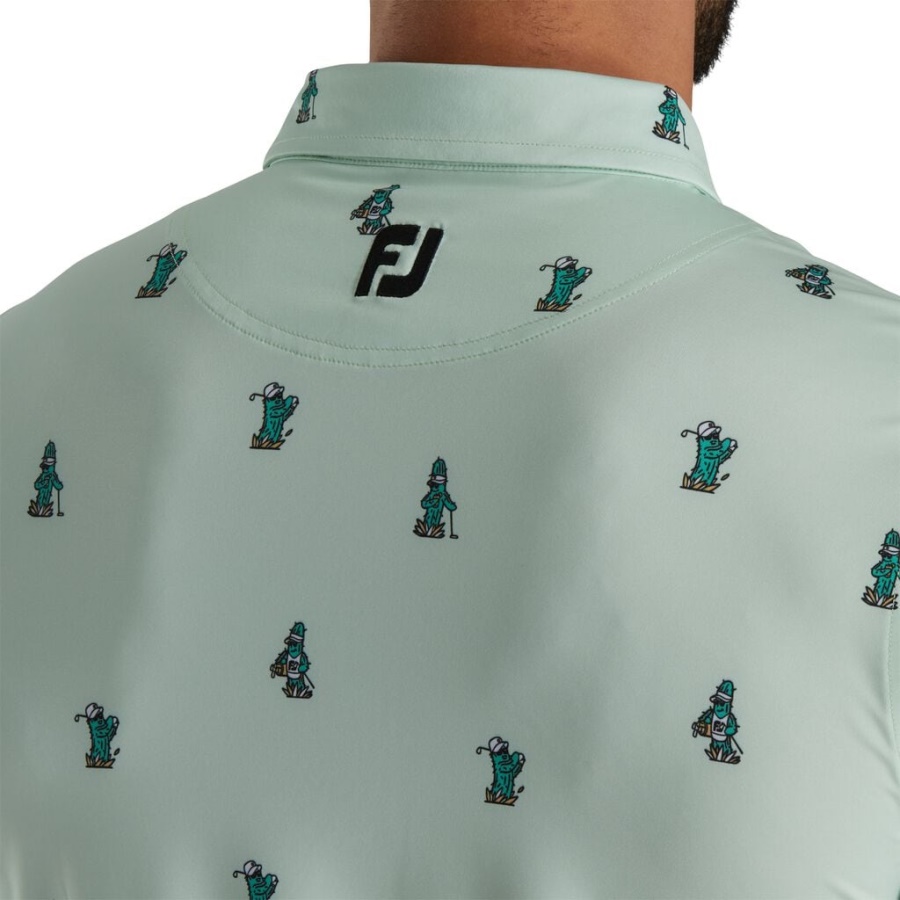 Mint Footjoy Danmark Cactus Print Lisle Self Collar