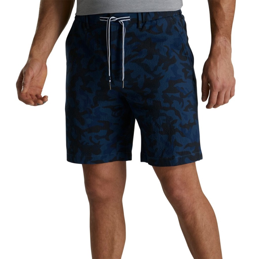 Seersucker Traveler Shorts Navy Footjoy Danmark