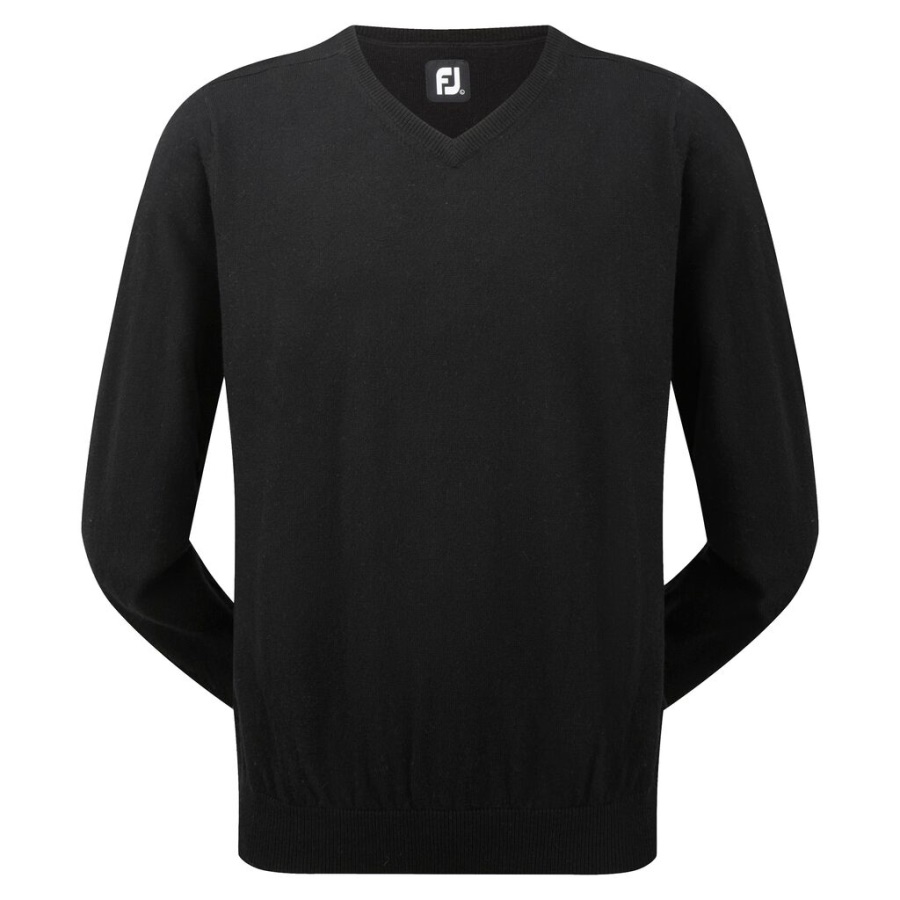 Footjoy Danmark Lammeuld V Neck Pullover Sort
