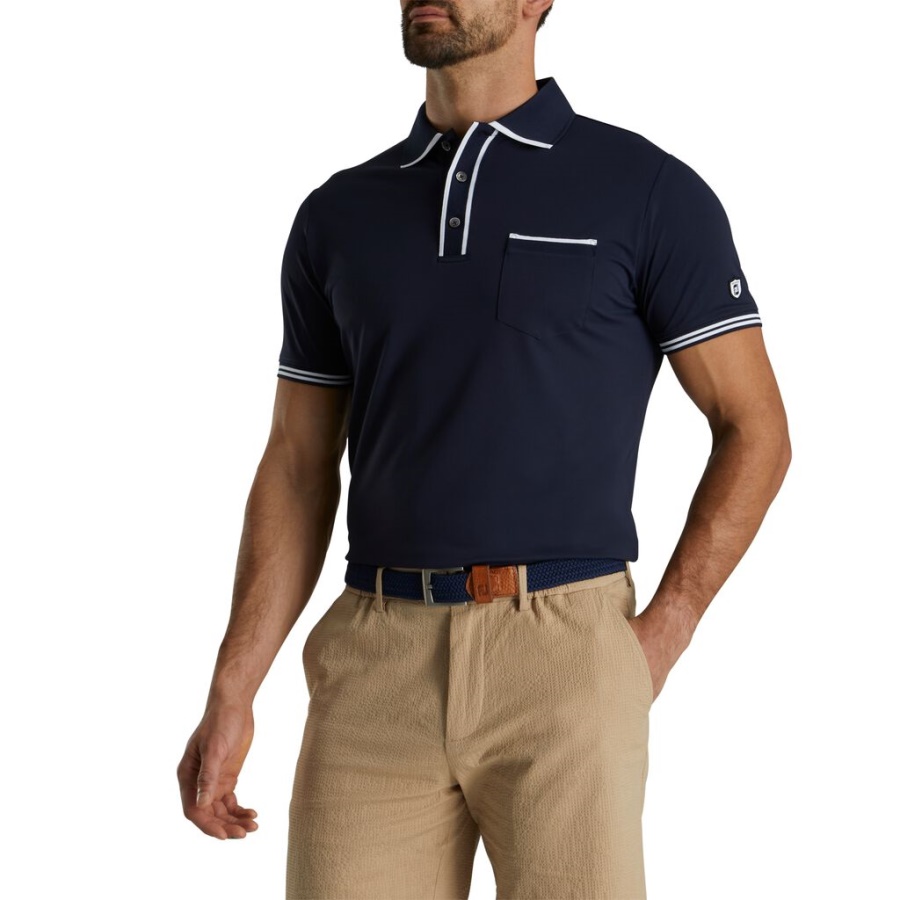 Navy Tippet Pique Polo Footjoy Danmark