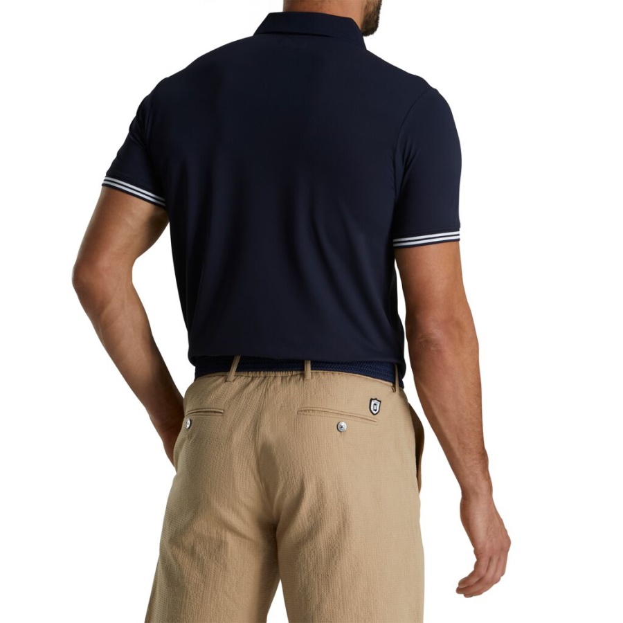 Navy Tippet Pique Polo Footjoy Danmark