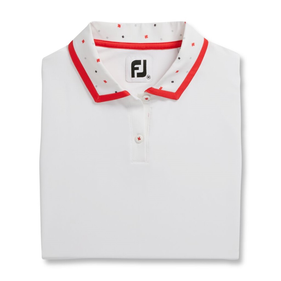 Footjoy Danmark Hvid ærmeløs Canada Day Print Kvinder Forrige Sæson Stil