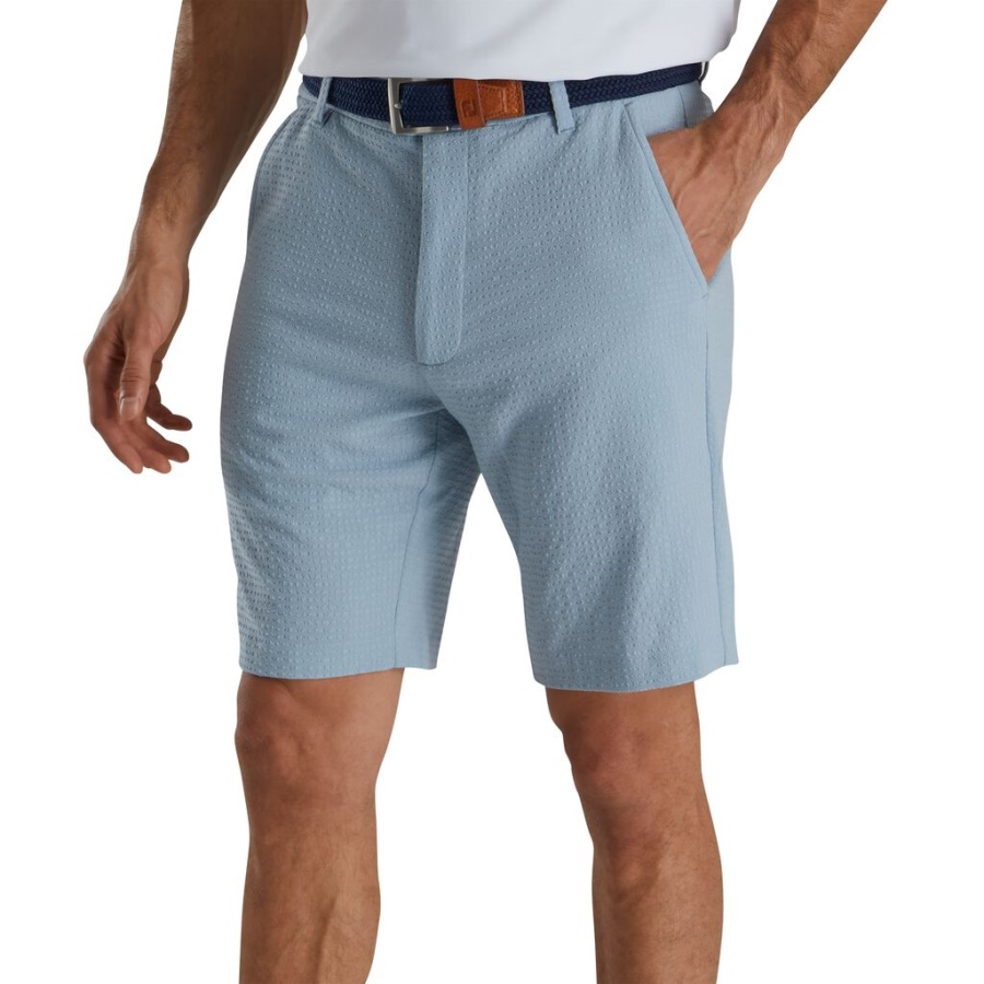 Footjoy Danmark Grå Seersucker Shorts 10 Inseam Forrige Sæson Stil