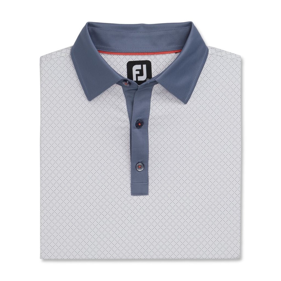 Diamant Prik Print Lisle Self Krave Forrige Sæson Stil Hvid Footjoy Danmark