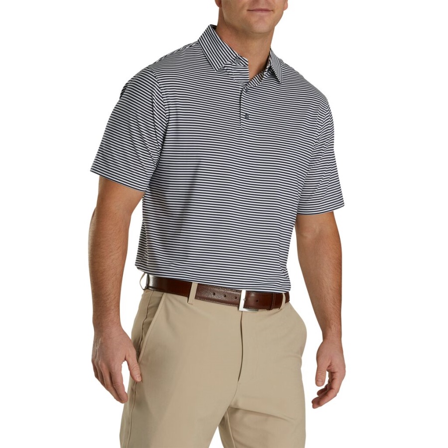 Footjoy Danmark Navy Lisle Feeder Stripe Self Krave