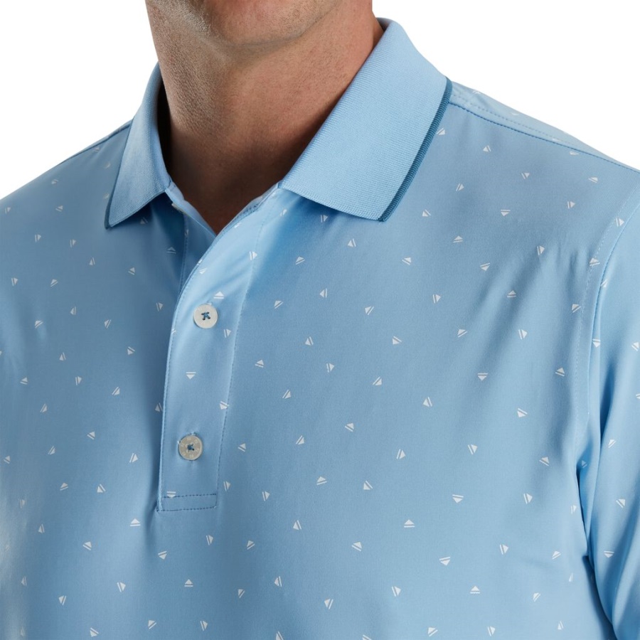 Blå Footjoy Danmark Push Play Print Lisle Strik Krave Tidligere Sæson Stil