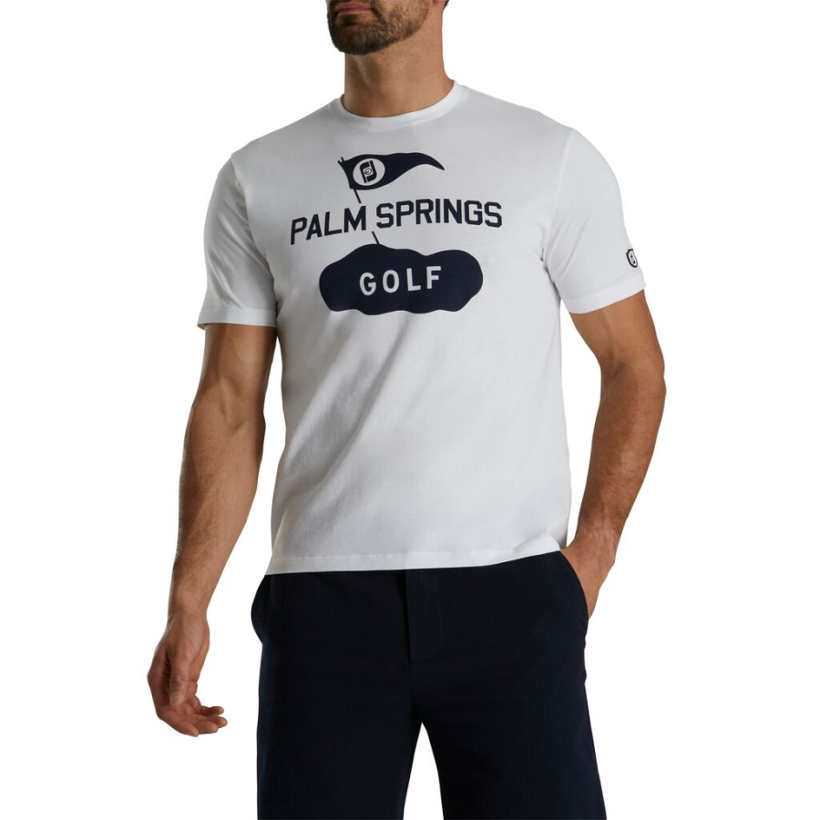 Hvid Footjoy Danmark Grafisk Jersey T-shirt