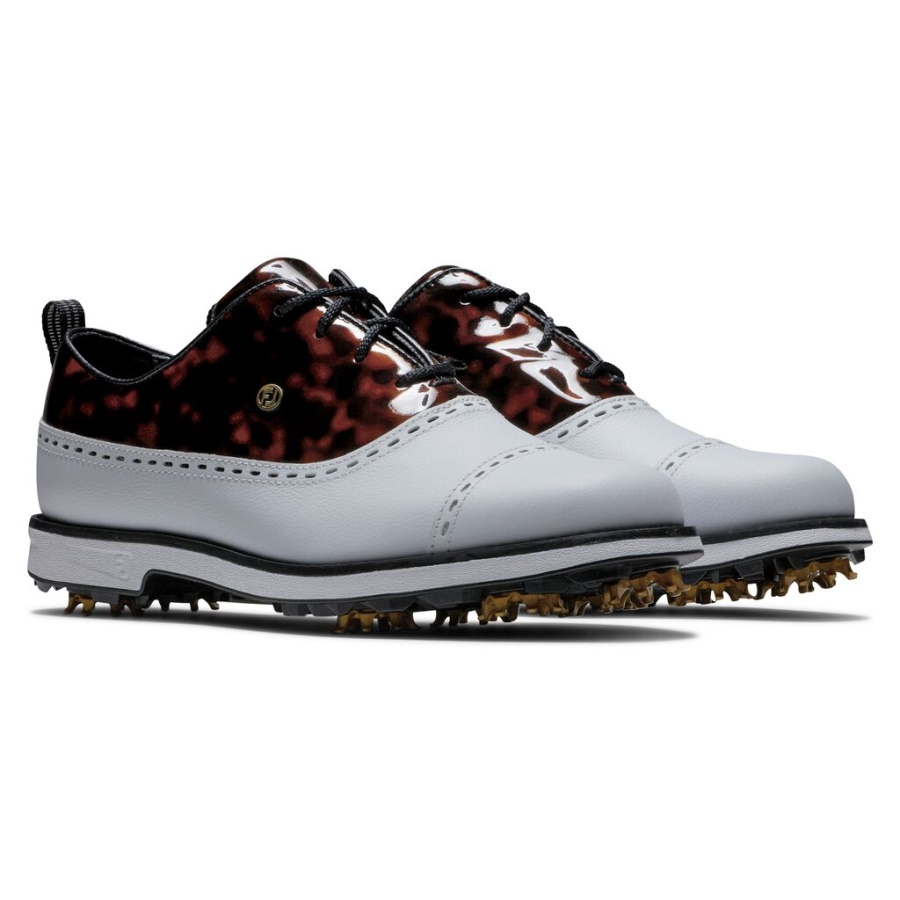 Tortoiseshell Premiere Series Cap Toe Kvinder Hvid Footjoy Danmark