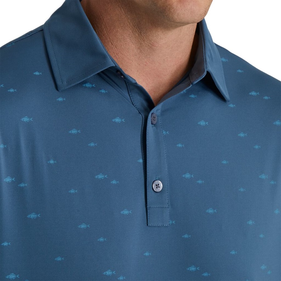 Footjoy Danmark Ink School Of Fish Print Lisle Self Krave Forrige Sæson Stil