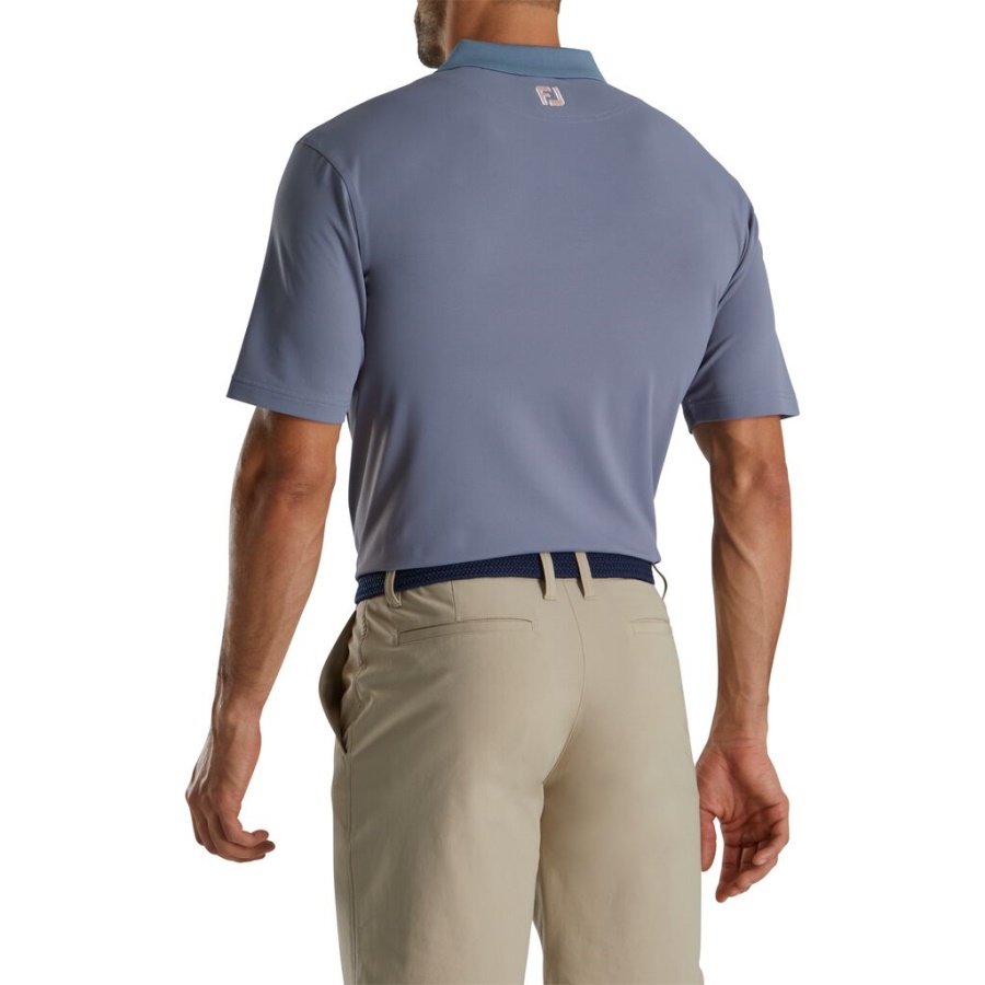 Pink Solid Stretch Pique Med Stribet Stolpe Strik Krave Tidligere Sæson Stil Footjoy Danmark