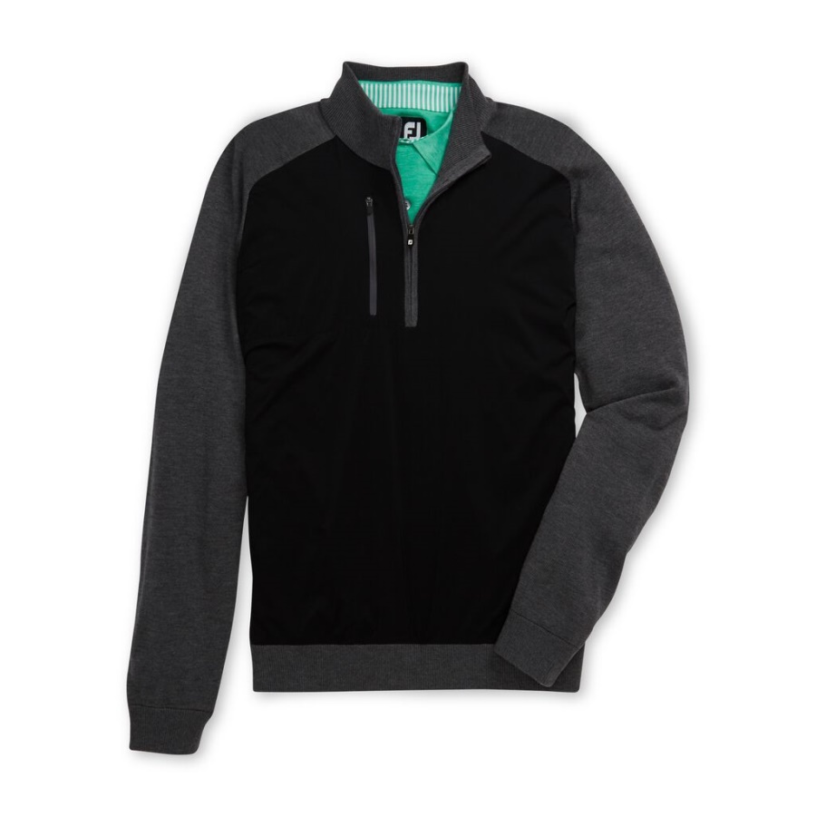 Tech Sweater Sort Footjoy Danmark