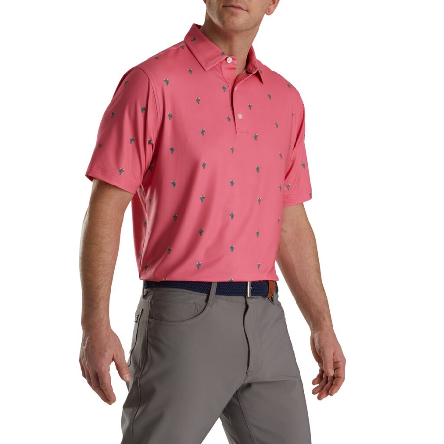 Vandmelon Footjoy Danmark Cactus Print Lisle Self Krave