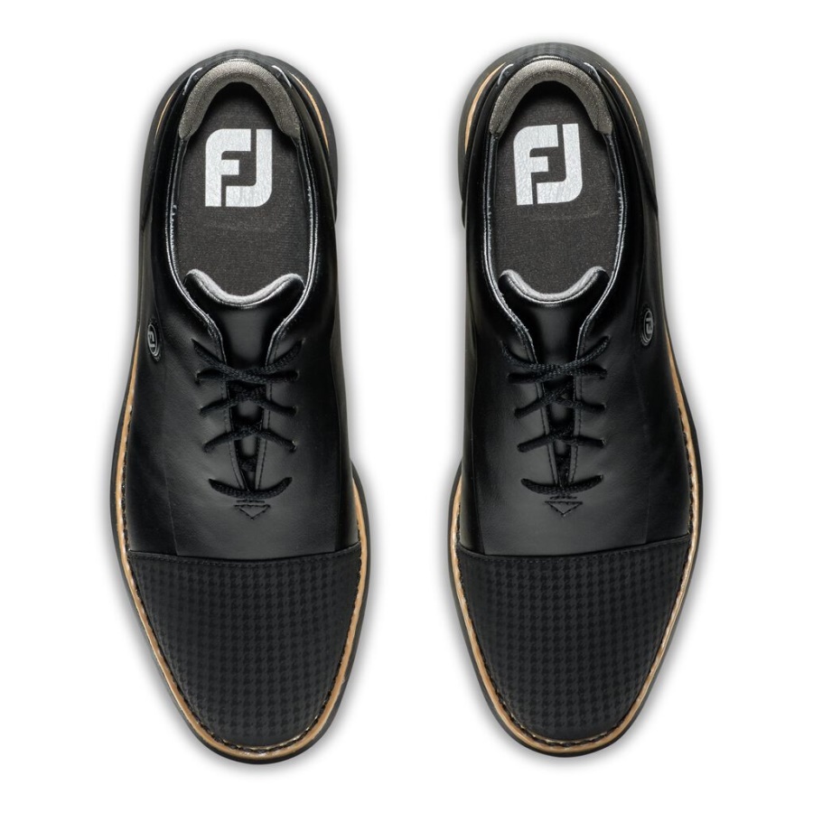 Traditioner Cap Toe Kvinder Forrige Sæson Stil Sort Footjoy Danmark