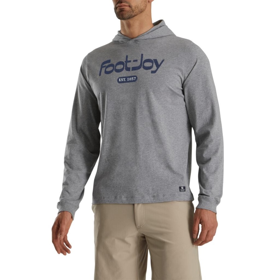 Fj Arv Langærmet Hættetrøje Forrige Sæson Style Footjoy Danmark Grå