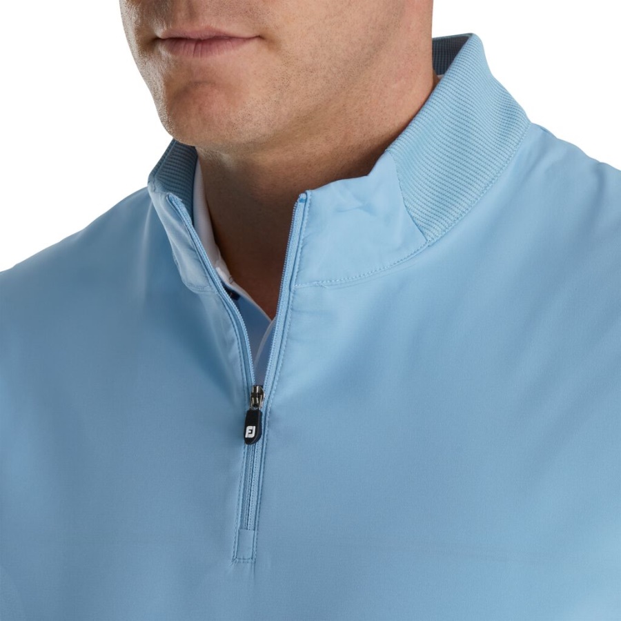 Blå Stretch Vævet Vest Strik Accenter Tidligere Sæson Stil Footjoy Danmark