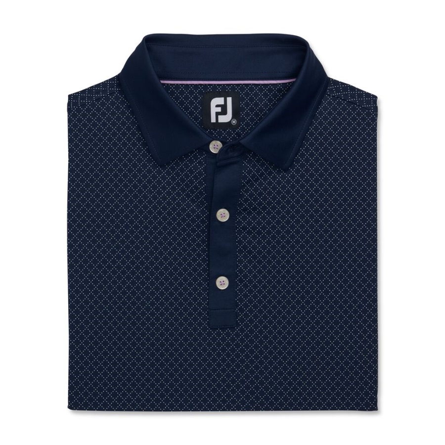Marineblå Footjoy Danmark Diamant Prik Print Lisle Self Krave Tidligere Sæson Stil