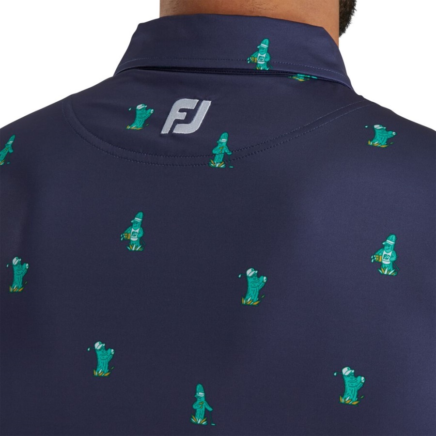 Marineblå Kaktus Print Lisle Self Krave Footjoy Danmark