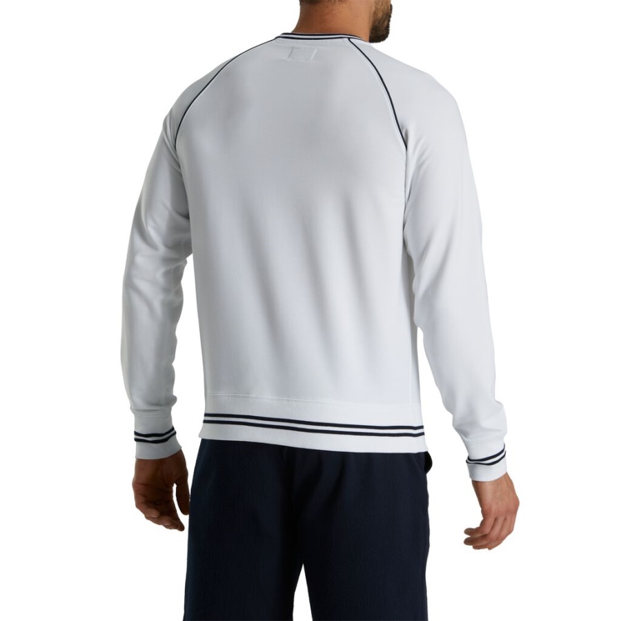 Fransk Frotté Raglan Crewneck Hvid Footjoy Danmark