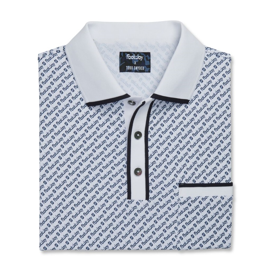 Hvid Footjoy Danmark Pique Fj Print Polo