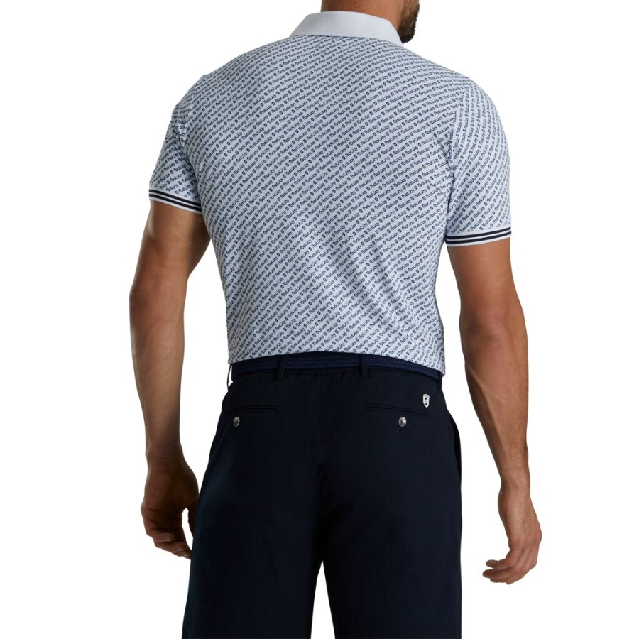 Hvid Footjoy Danmark Pique Fj Print Polo
