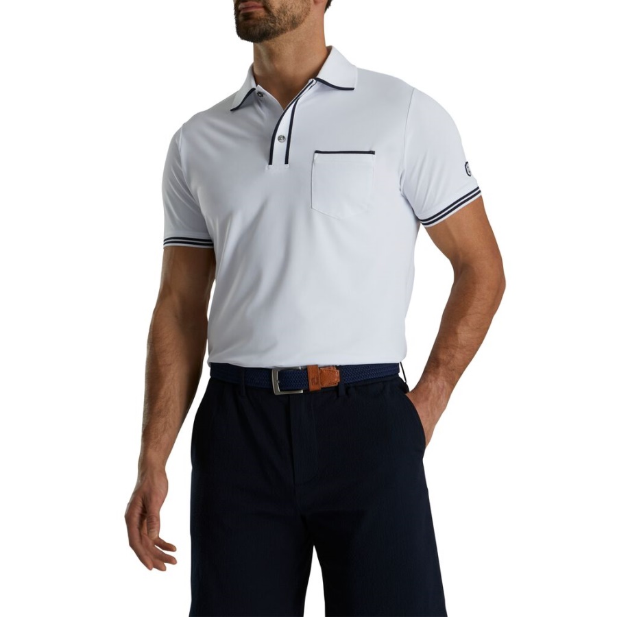 Footjoy Danmark Tippet Pique Polo Hvid