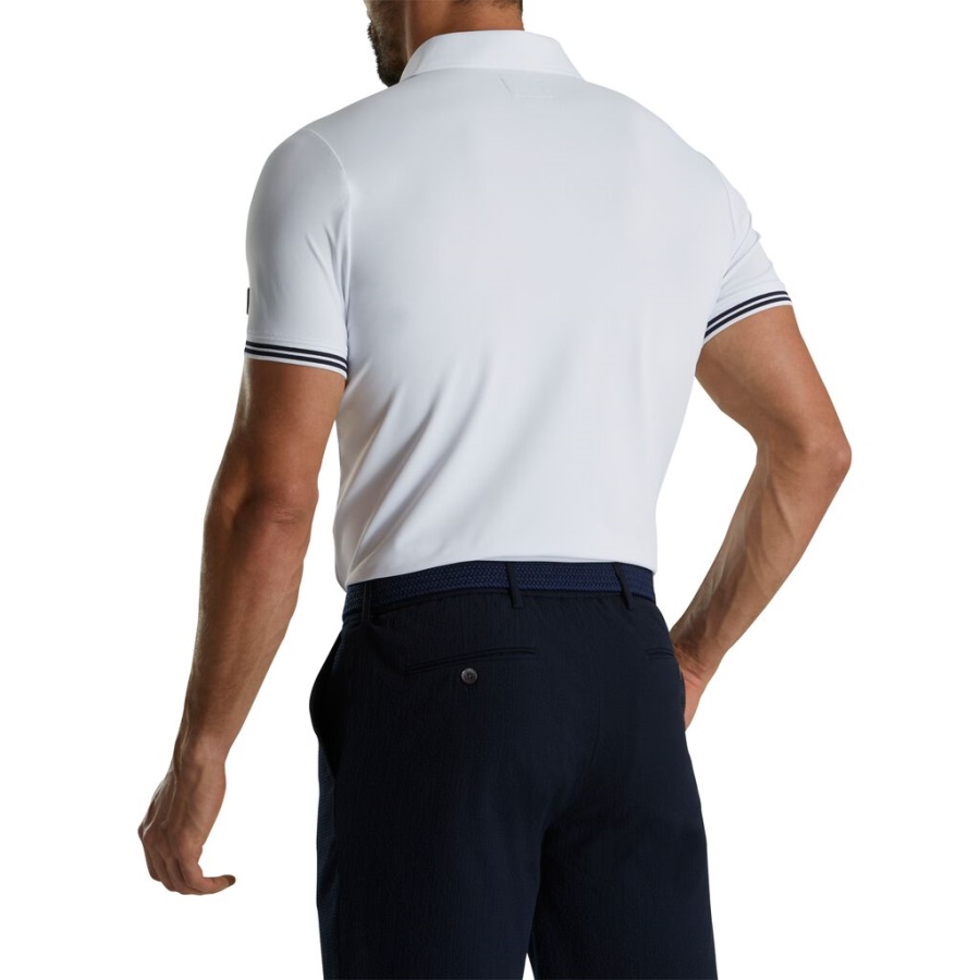 Footjoy Danmark Tippet Pique Polo Hvid