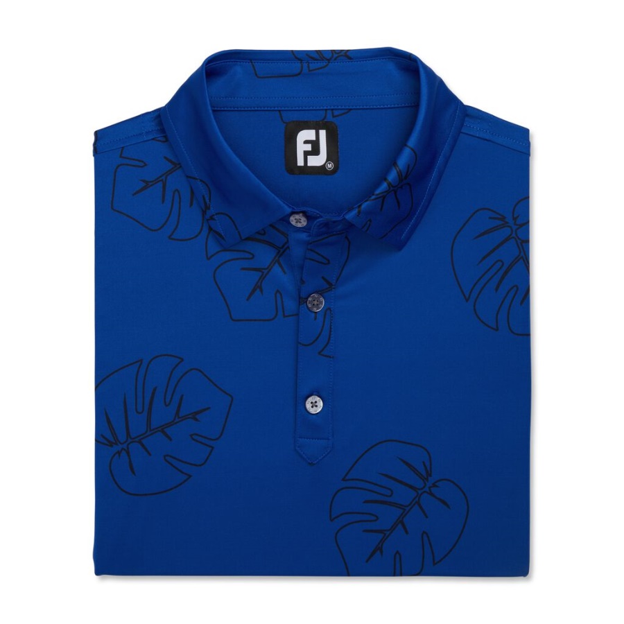 Jungle Leaf Print Lisle Self Collar Footjoy Danmark Sort