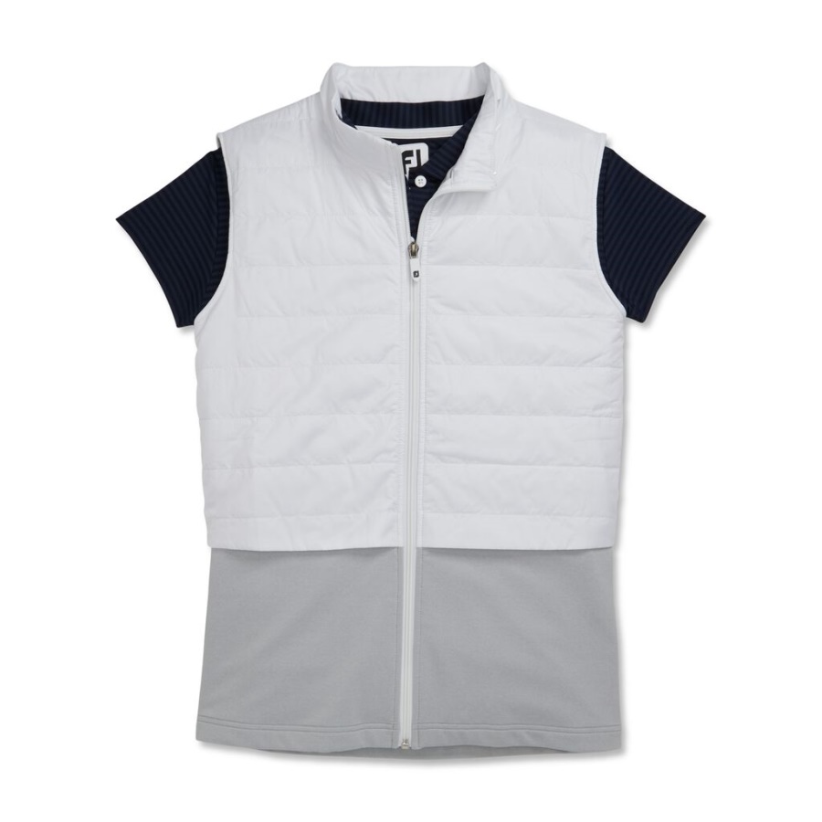 Footjoy Danmark Hvid Lagdelt Isoleret Vest Kvinder Forrige Sæson Stil