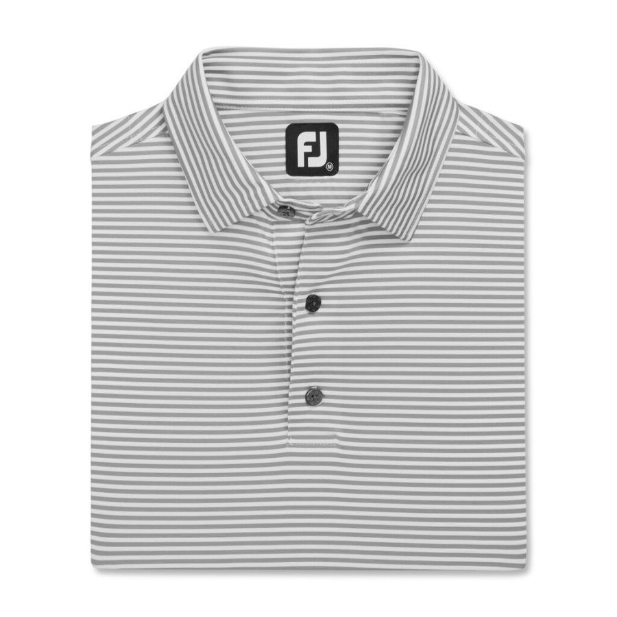 Footjoy Danmark Lisle Feeder Stripe Self Krave Grå