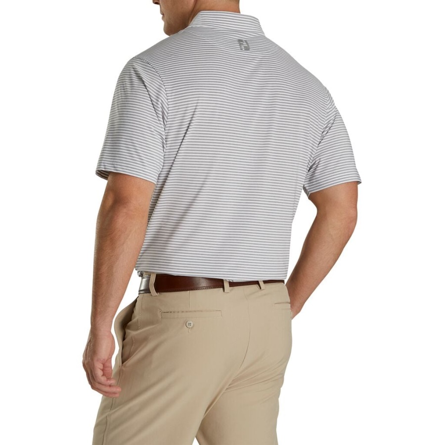 Footjoy Danmark Lisle Feeder Stripe Self Krave Grå