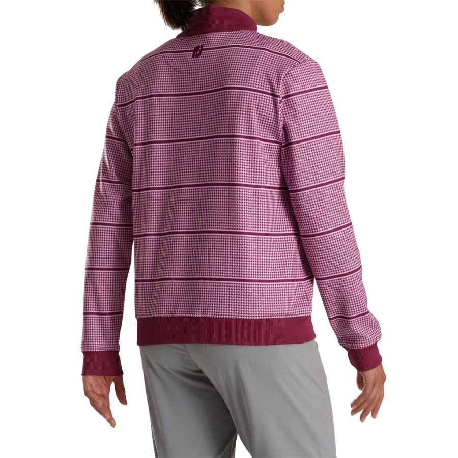 Fig Halv Lynlås Houndstooth Print Mellemlag Kvinder Footjoy Danmark