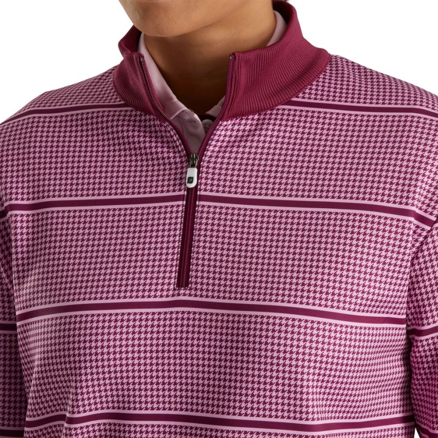 Fig Halv Lynlås Houndstooth Print Mellemlag Kvinder Footjoy Danmark