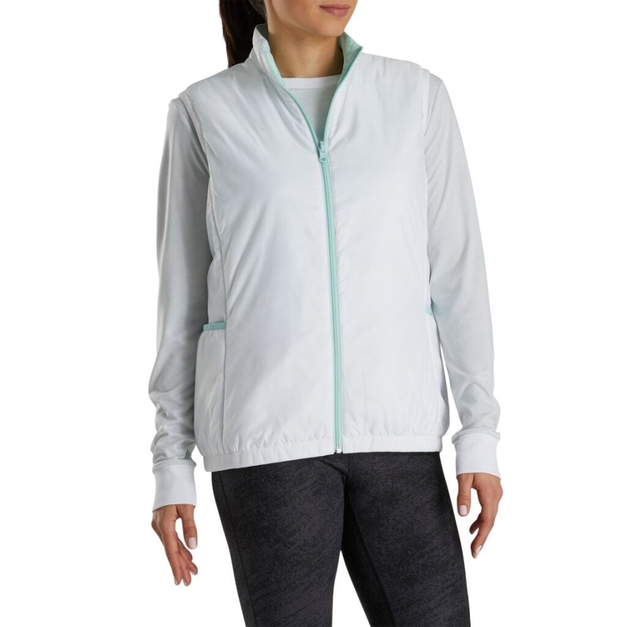 Hvid Footjoy Danmark Isoleret Vendbar Vest Kvinder Forrige Sæson Stil