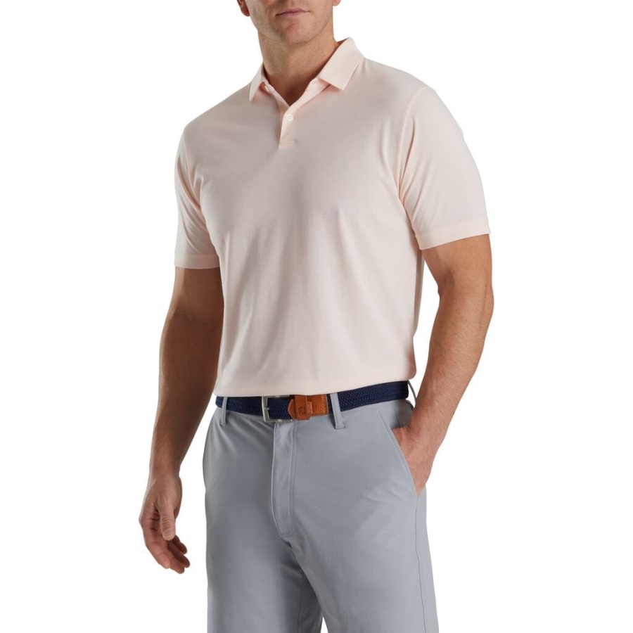 Atletisk Pasform Solid Jersey Selvkrave Footjoy Danmark Pink