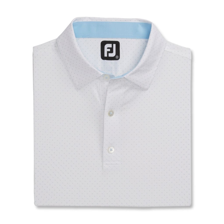Stretch Lisle Prik Print Selvkrave Footjoy Danmark Hvid