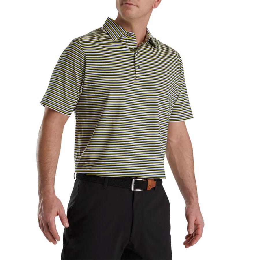 Footjoy Danmark Hvid Multistribet Lisle Self Krave