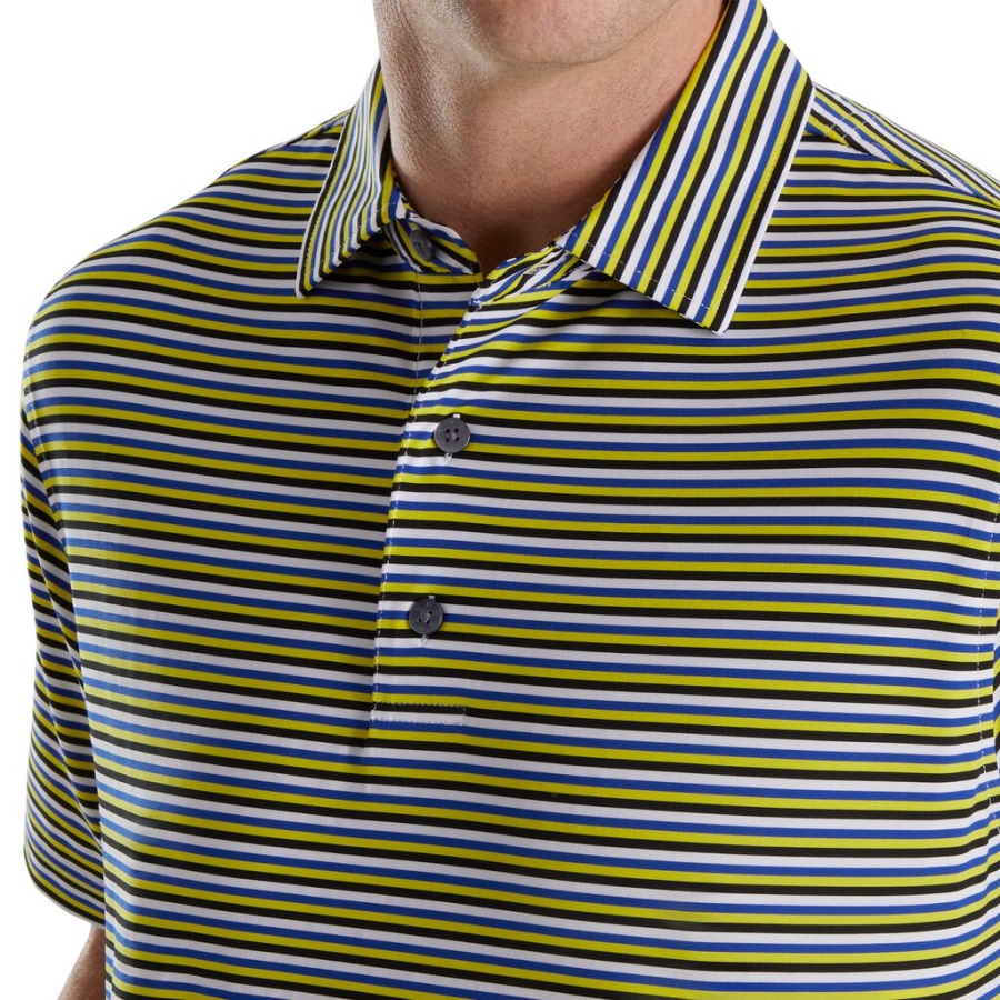 Footjoy Danmark Hvid Multistribet Lisle Self Krave