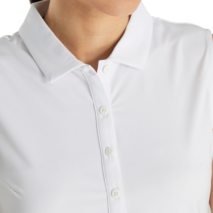 Solid Lisle ærmeløse Kvinder Footjoy Danmark Hvid